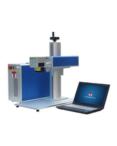 Split Fiber Laser Marking machine with rotary attachment 30W 110x110mm with laptop + software + one pair of safety glasses